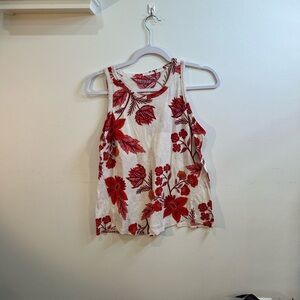 LOFT Red Floral Women's Tank Top